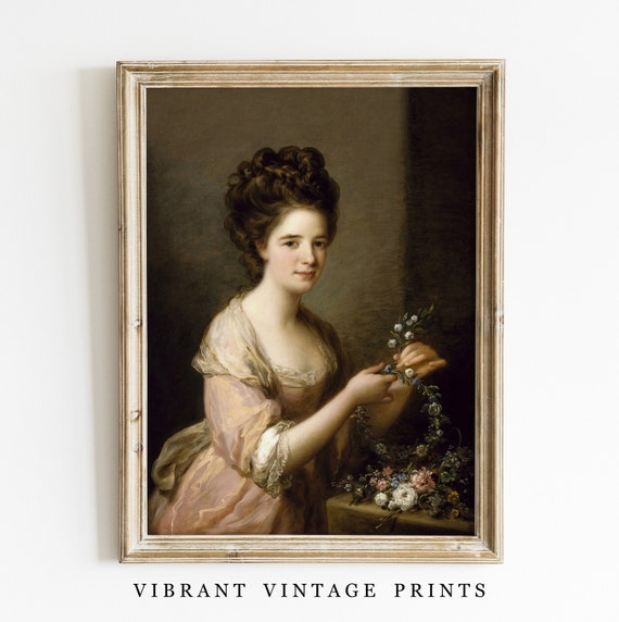 Vintage Woman Portrait Art Print, Antique Portrait Decor