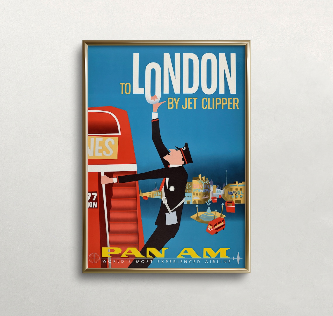 London Vintage Travel Poster, England Art Print