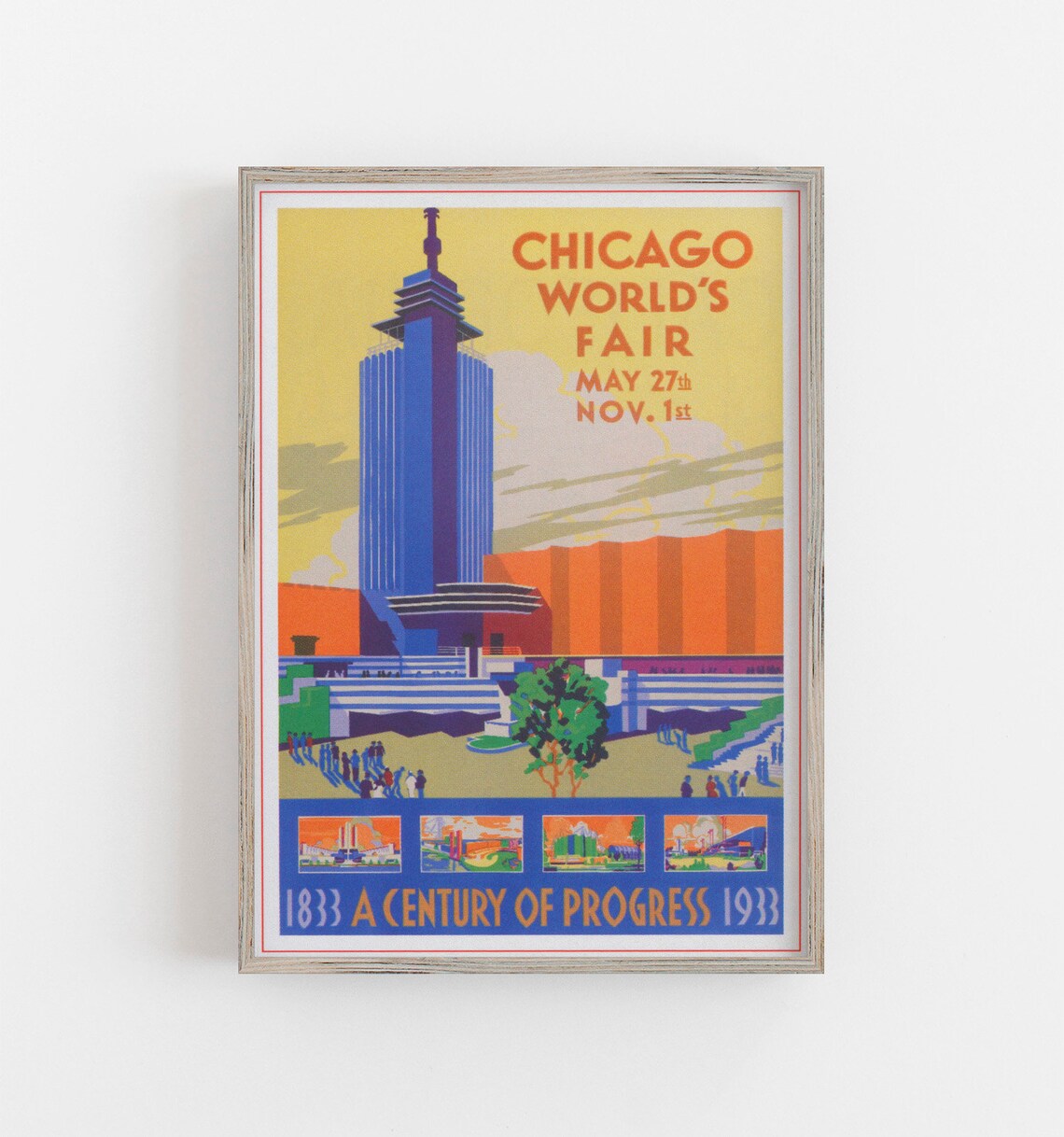 Chicago 1933 World's Fair, Art Deco Travel Poster