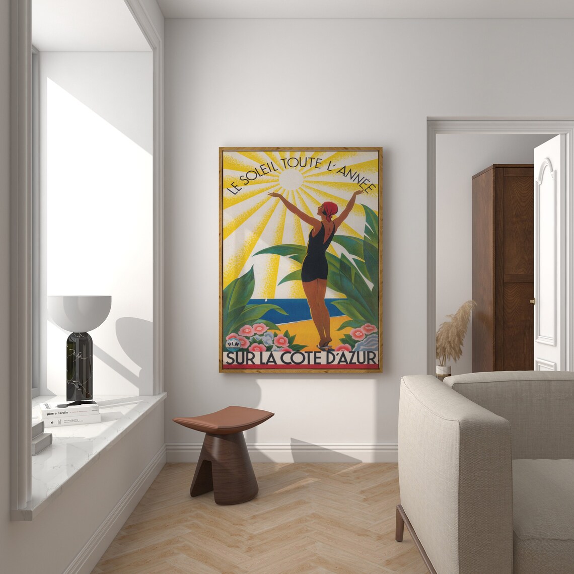 French Riviera Vintage Travel Poster, Cote D Azur