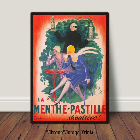 Flappers at Cafe, Vintage Bar Wall Art Print