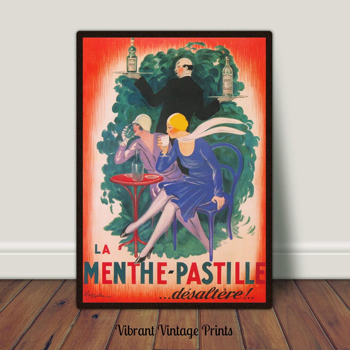 Flappers at Cafe, Vintage Bar Wall Art Print