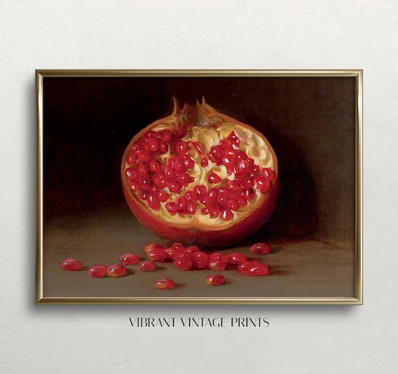 Pomegranate Wall Art Vintage Wall Art Fruit Wall Art Food Wall Art Farmhouse Kitchen Decor Wall Art 505
