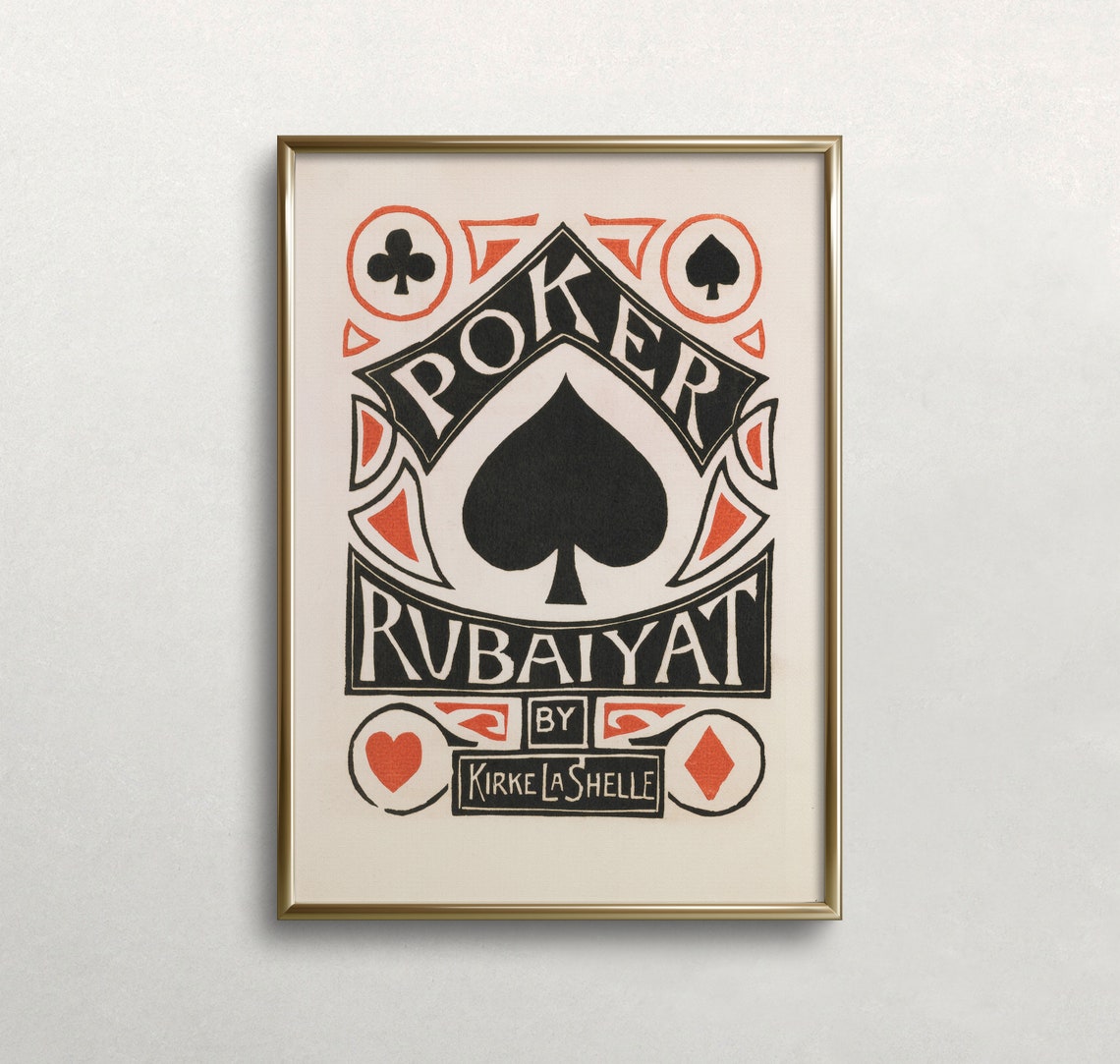 Poker Rubaiyat Vintage Playing Card Spade Typography Art Print