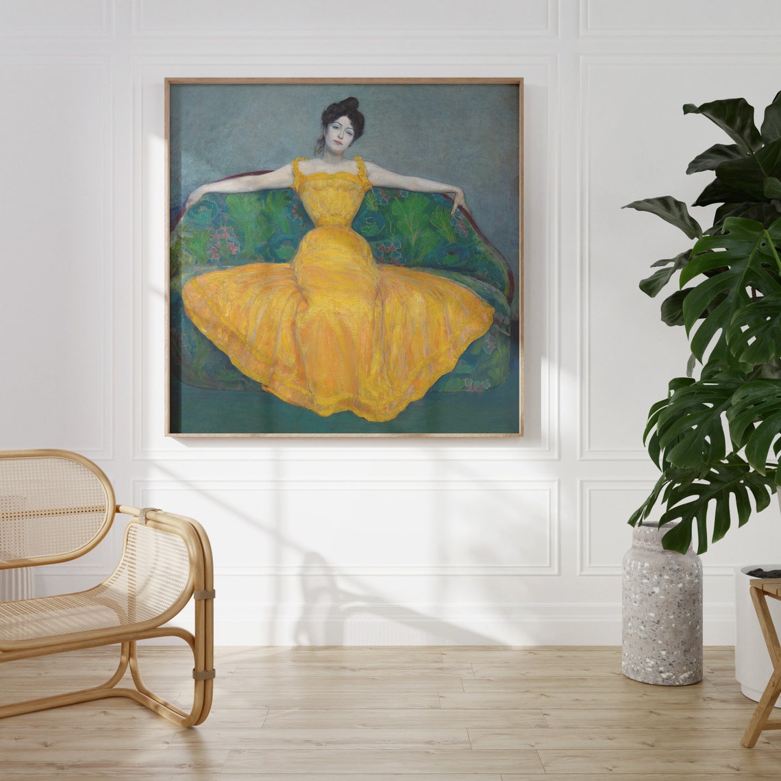 Woman In Yellow Dress Woman Portrait Vintage Wall Art Antique Wall Decor Vintage Woman Art Wall Art 518