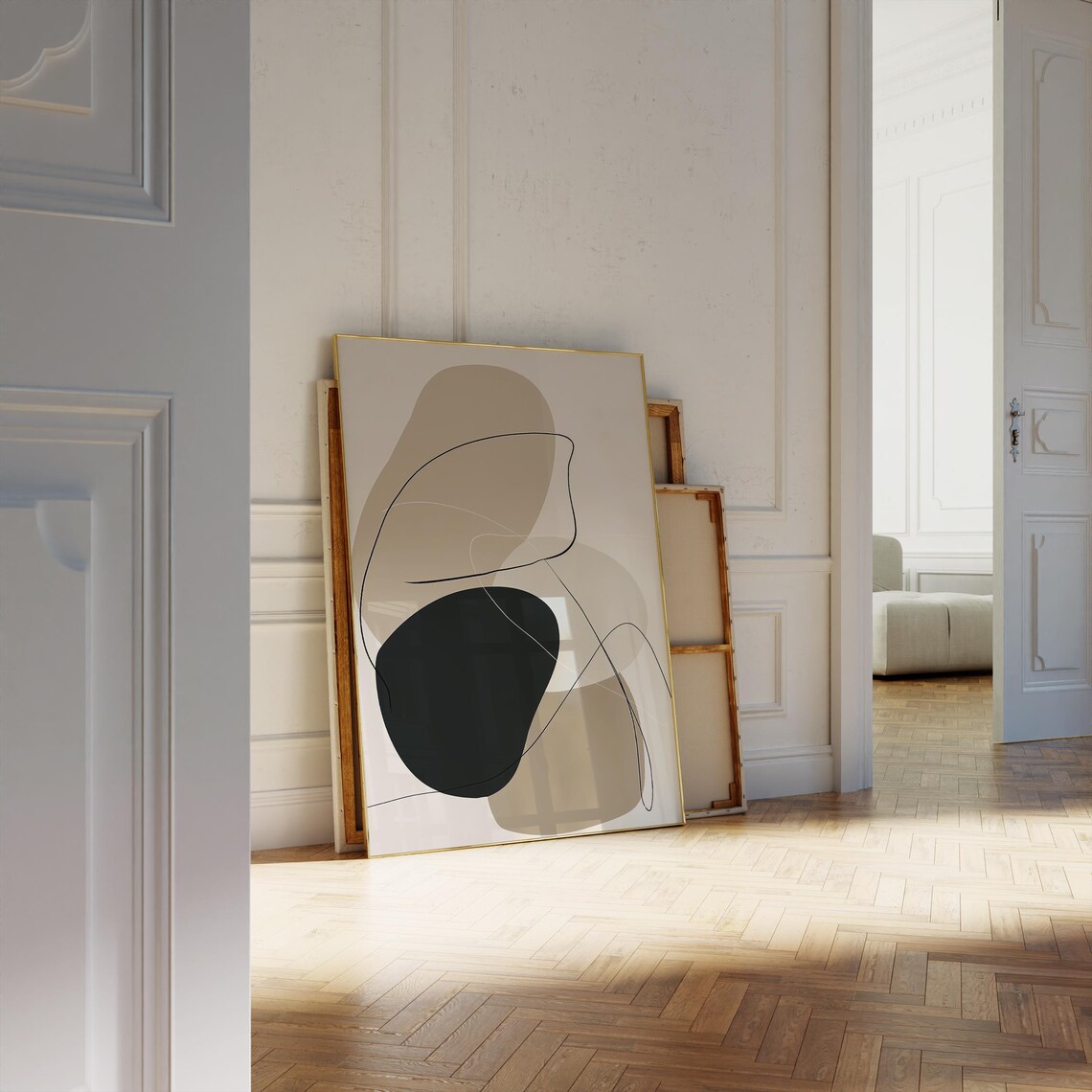 Artful Drawing, Minimalist Organic Shape Composition - Image 4