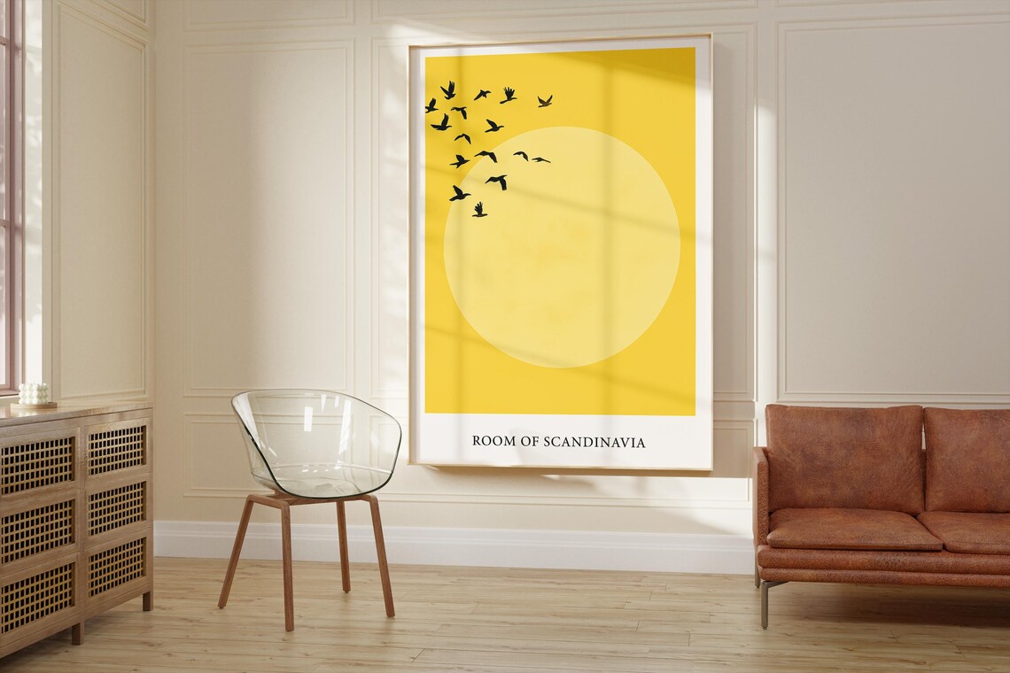 Japandi Art, Japanese Scandinavian Minimalist Sun Art - Image 2