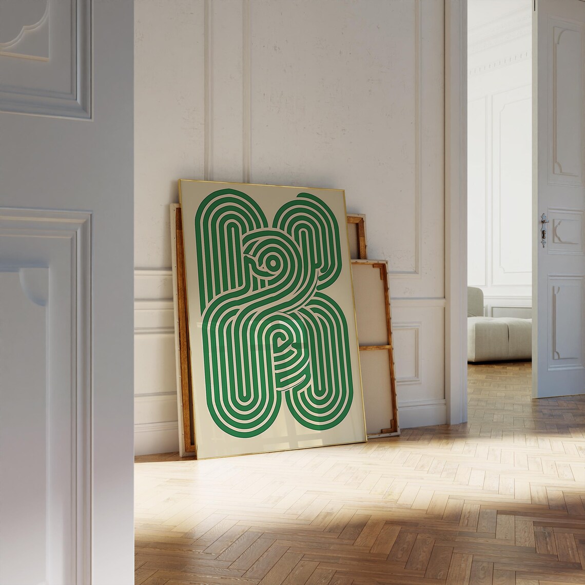 Scandinavian Minimalist Line Art, Abstract Maze Design - Image 4