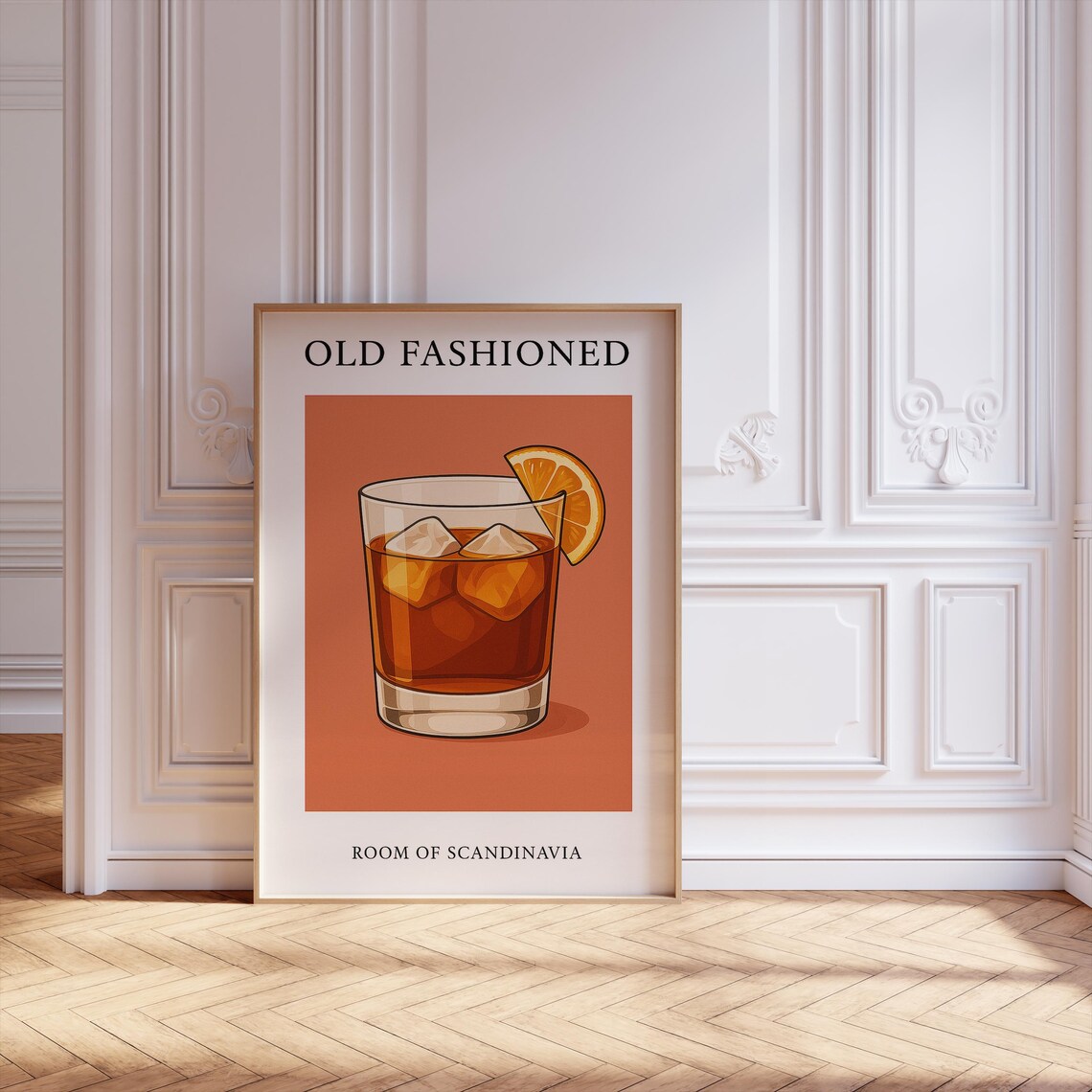 Old Fashioned Cocktail, Scandinavian Minimalist Poster