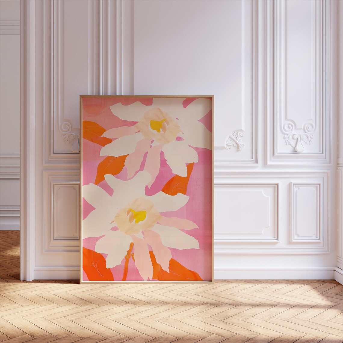 Botanical Flower Art, Minimalist Scandinavian Poster