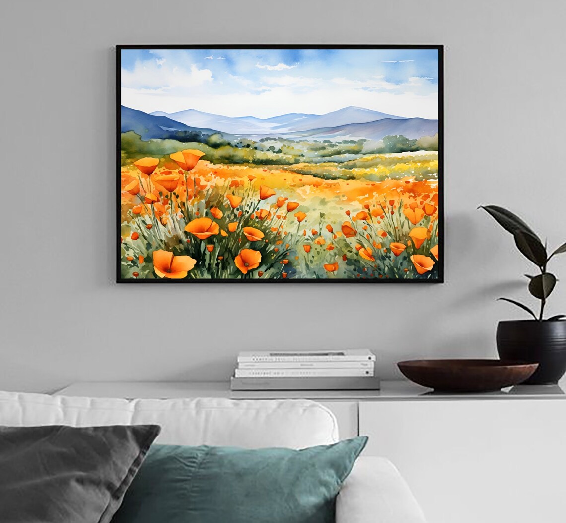Chino Hills Watercolor Landscape, California Art Print - Image 2