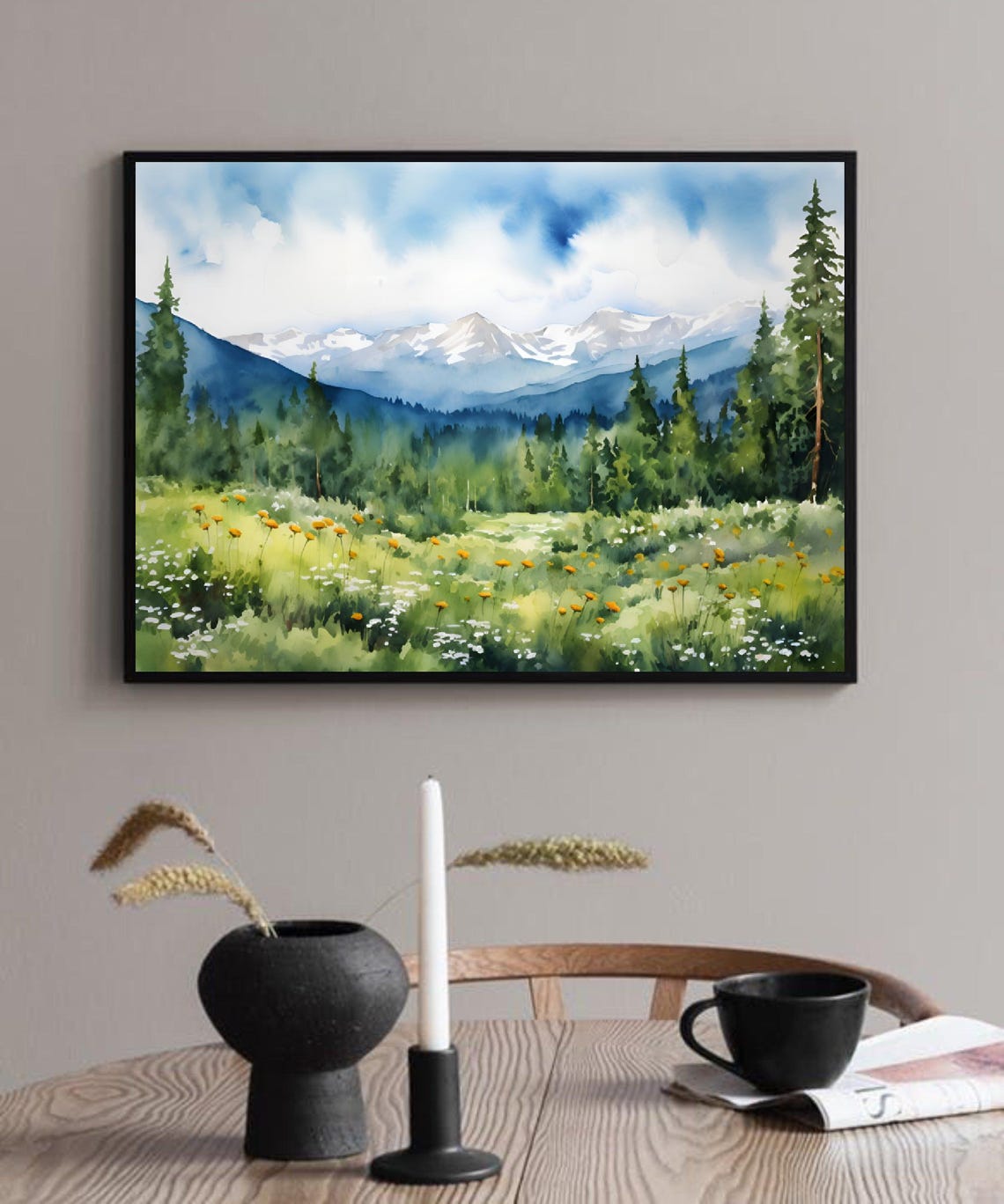 Cheaha Mountain Alabama Wildflower Meadow Snow Peak Art Poster - Image 2