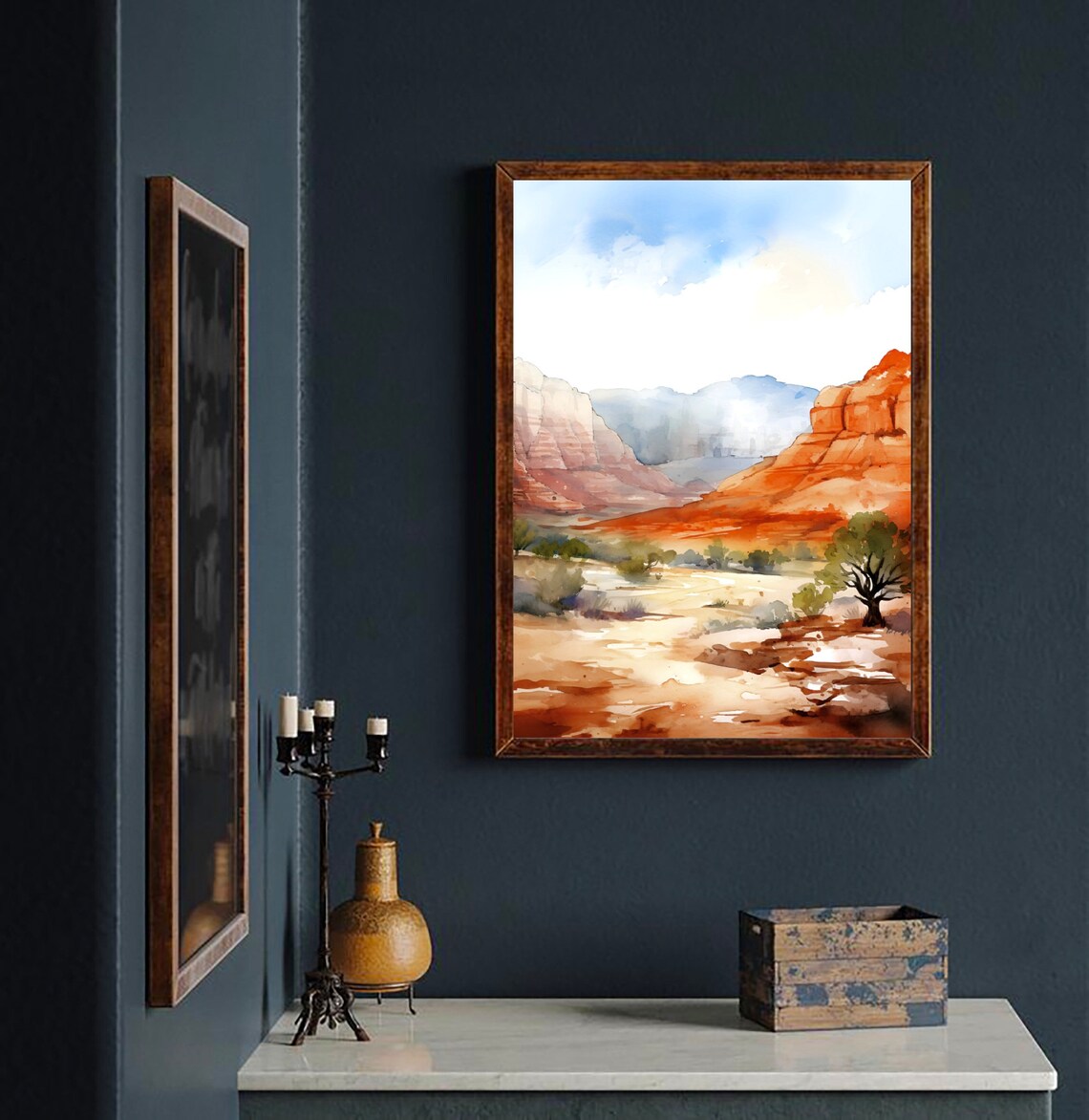 Red Rock Canyon Watercolor Art Print, Nevada Landscape - Image 4