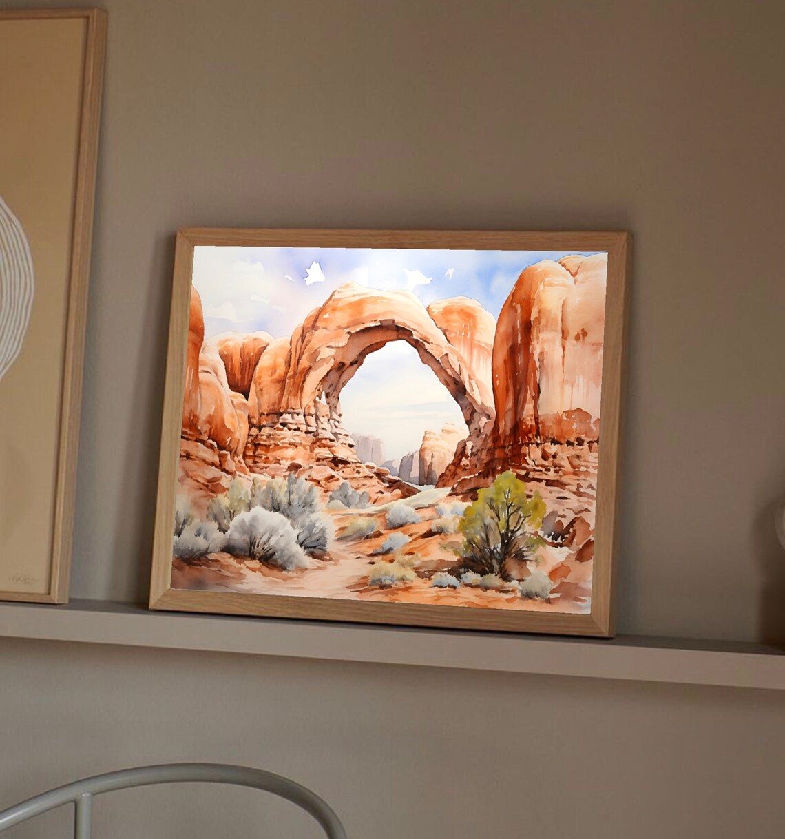 Double Arch Mountain Painting, Utah Travel Poster - Image 3