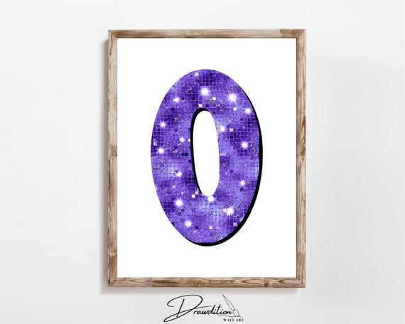 Disco Indigo Letter O Print Purple Trendy Personalized Monogram Wall Art Disco Cowgirl Dorm Decor Preppy Poster Teen Room