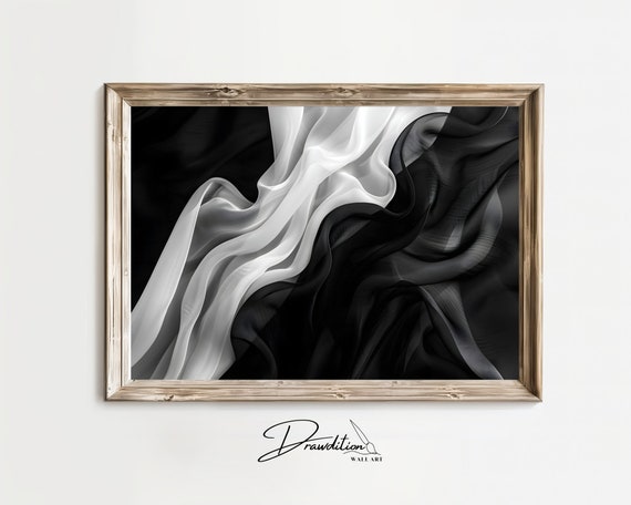 Black White Abstract Wall Art White Black Abstract Print White Contemporary Art Poster Black Abstract Artwork Fashion Decor