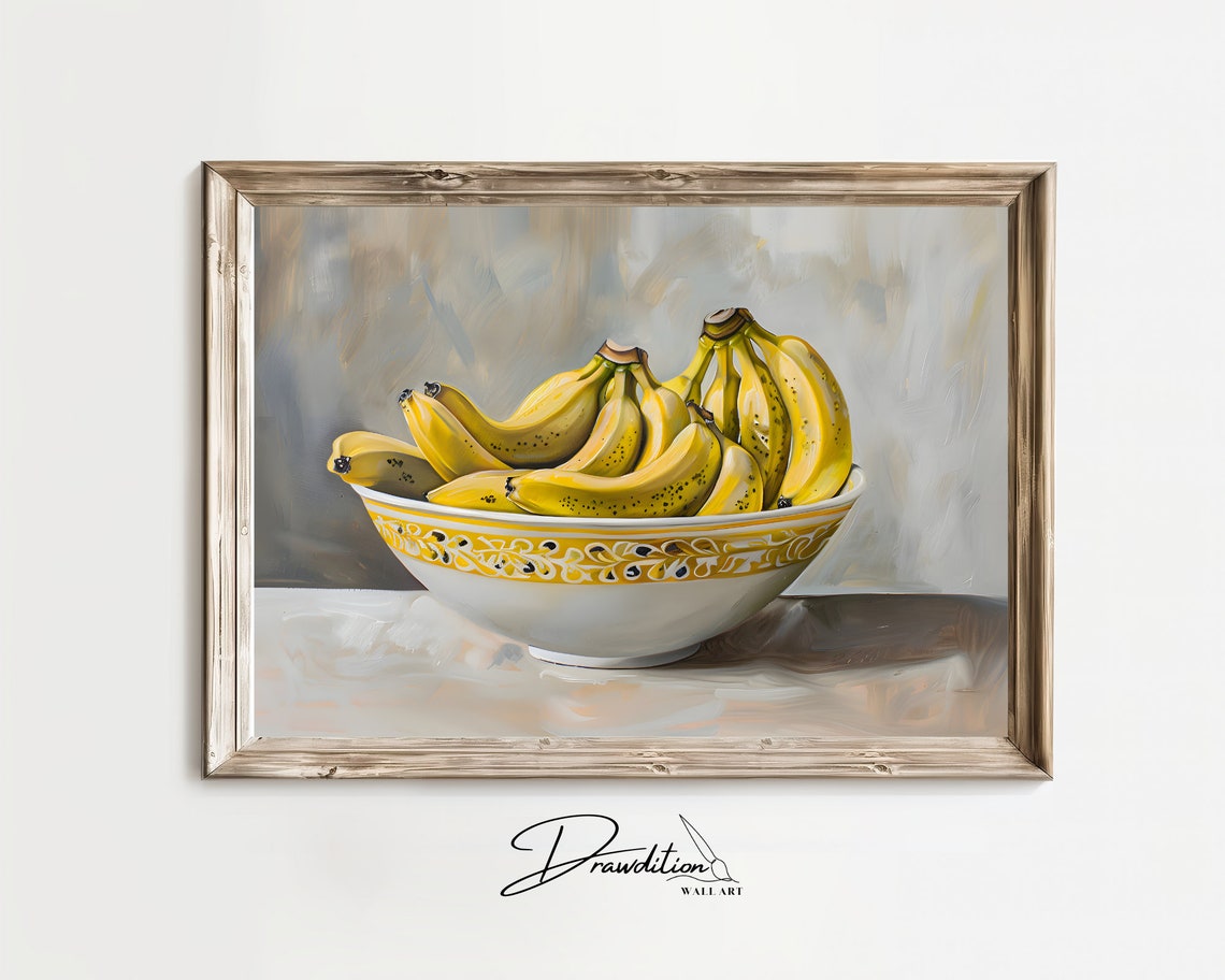 Banana Wall Art Still Life Banana Painting Still Life Fruit Art Bowl Of Bananas Art Food Wall Art Fruit Wall Art Fruit Art
