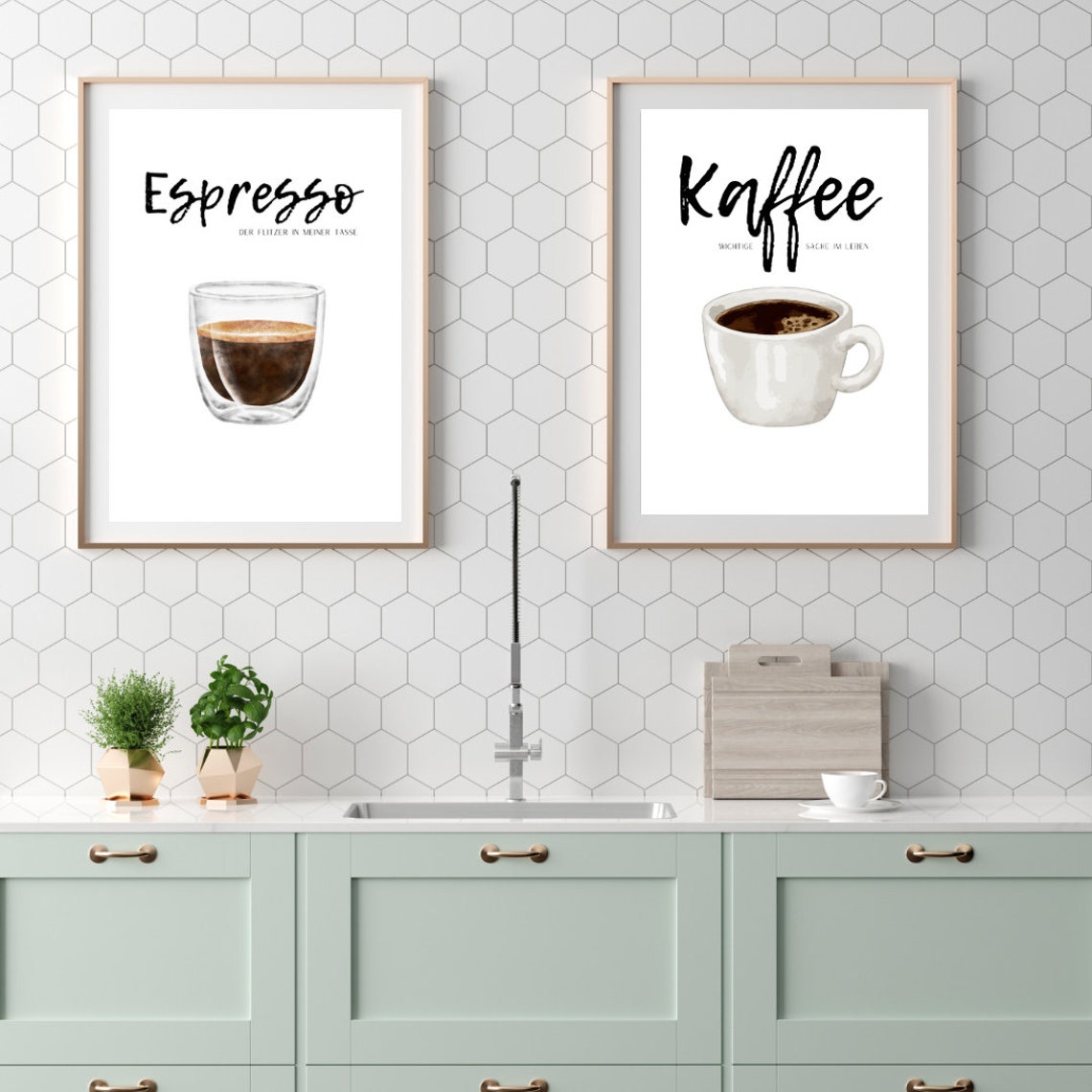 Coffee Quote Poster with Watercolor Cup for Kitchen Wall Decor - Image 2