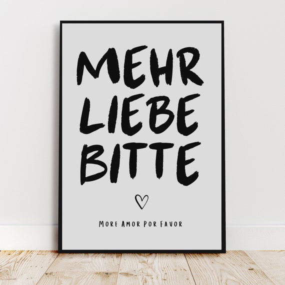 Colored Poster More Love Please Wall Art Positive Message Custom Posters Love Quote Home Decor
