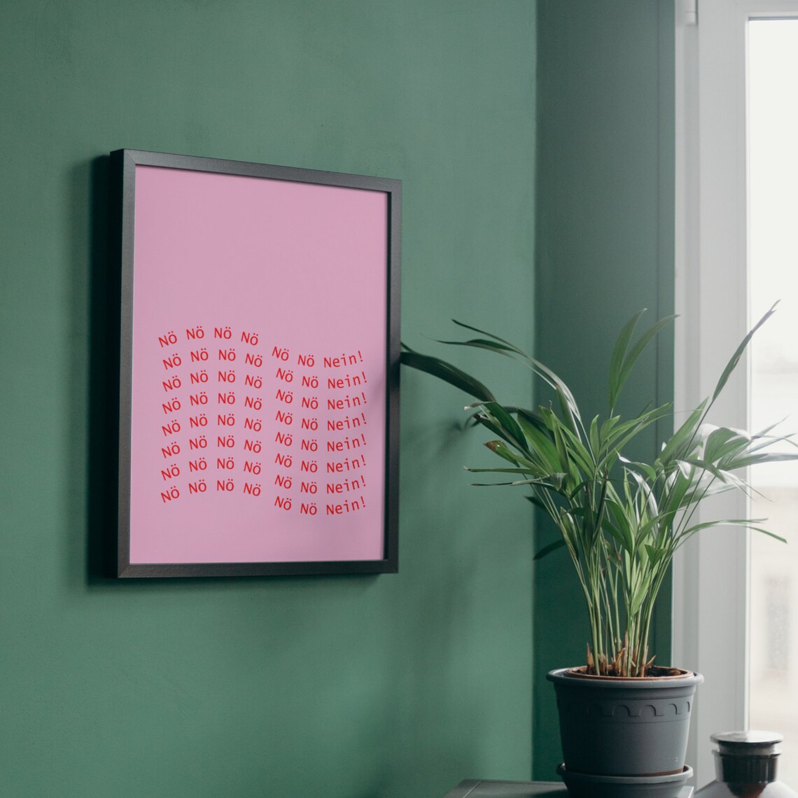 No No No No Funny Poster For Home A4 A5 Print Red Pink Decor Mural File - Image 4