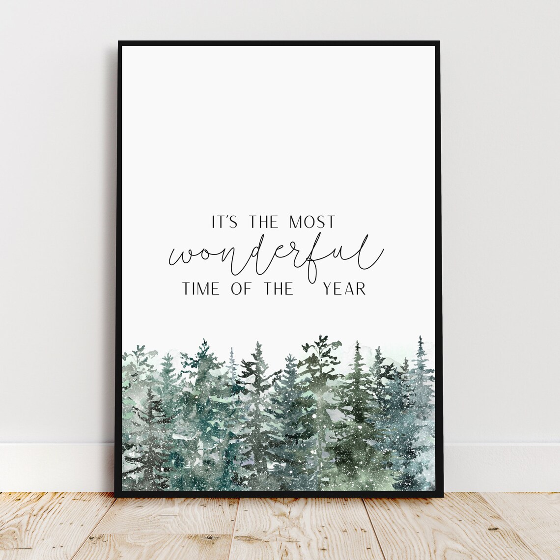 Most Wonderful Time Christmas Poster, Scandinavian Nordic
