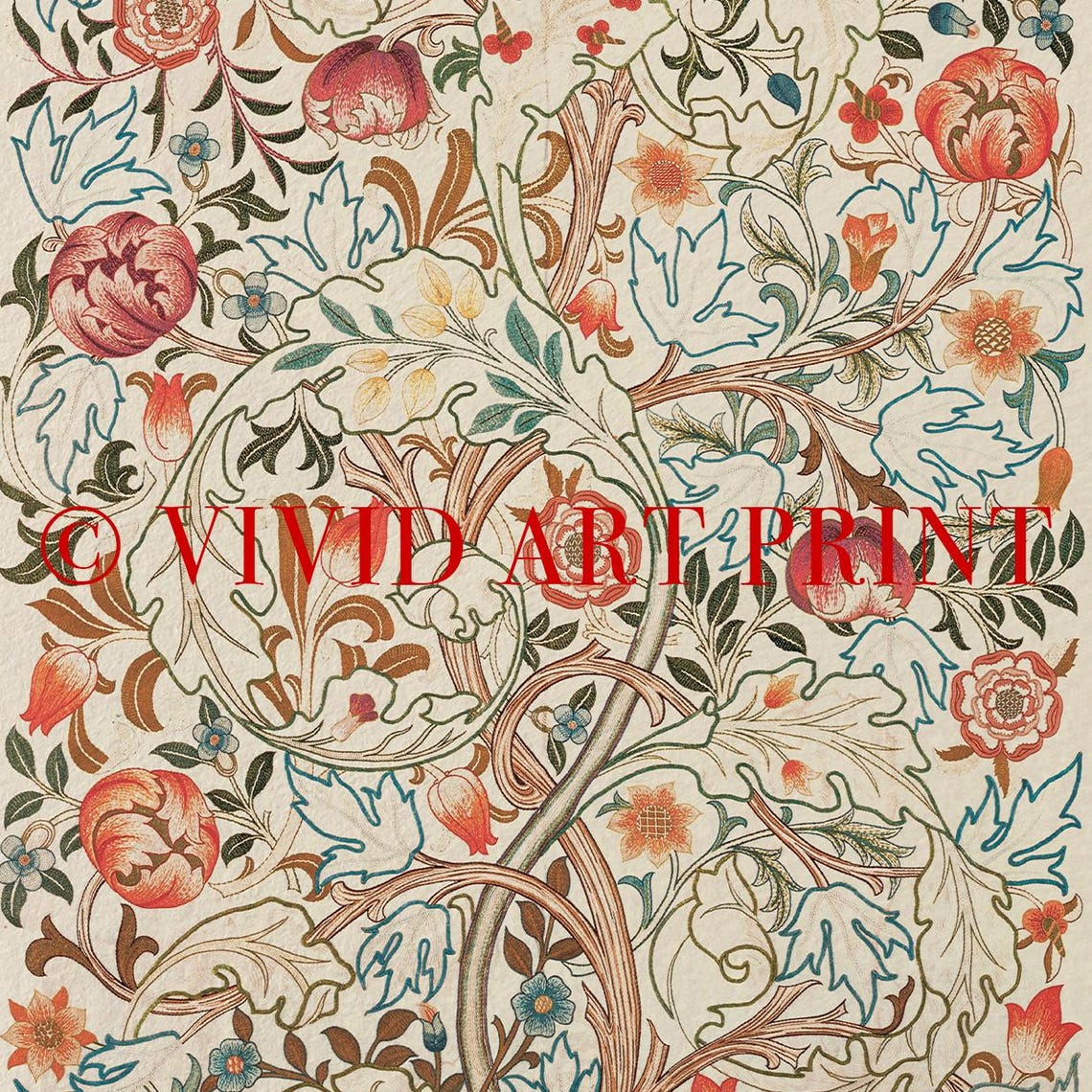 Antique Tapestry Vintage Floral Botanical Art Print - Image 4