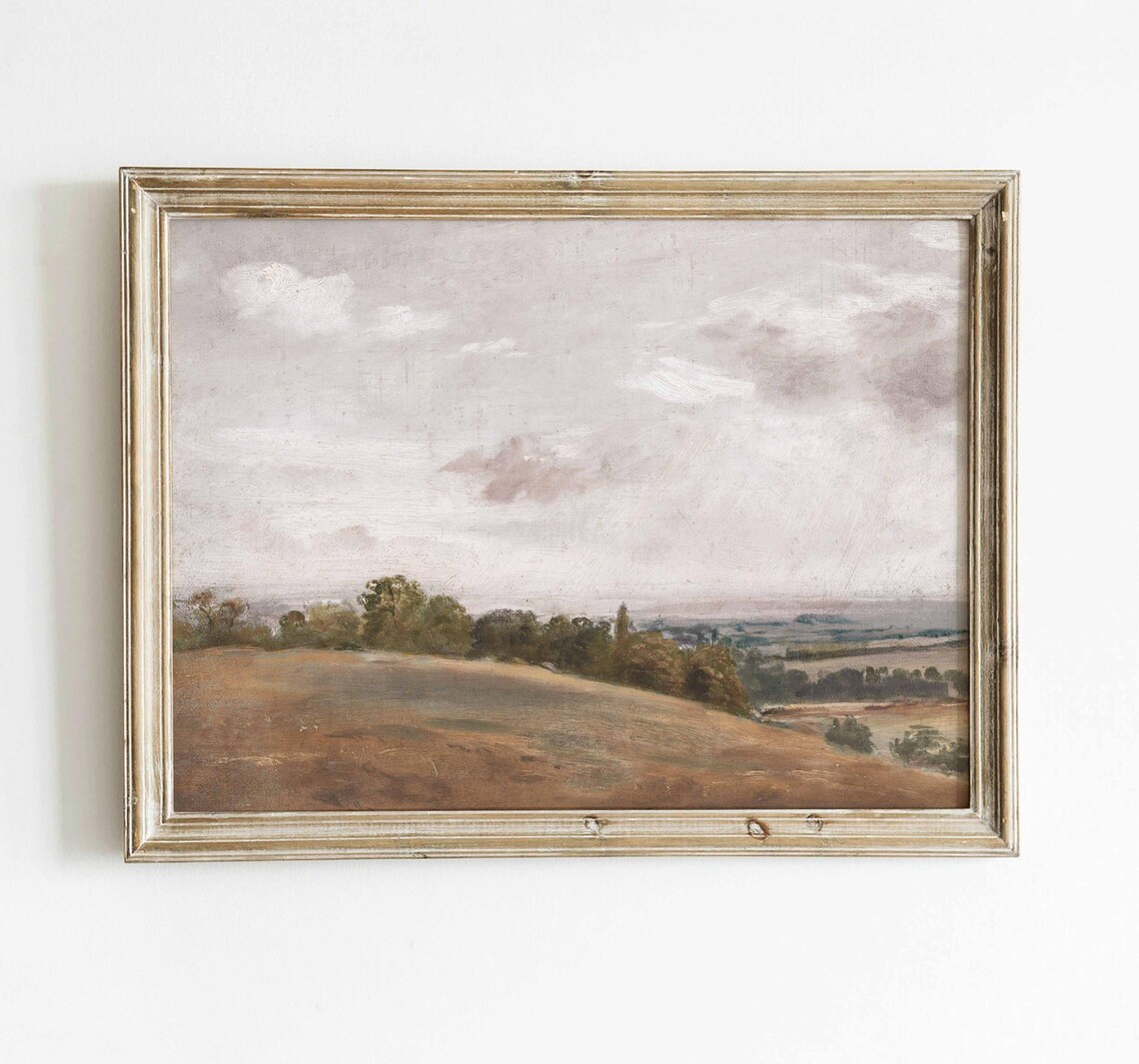 Vintage Landscape Art Print, Rustic Farmhouse - Image 2