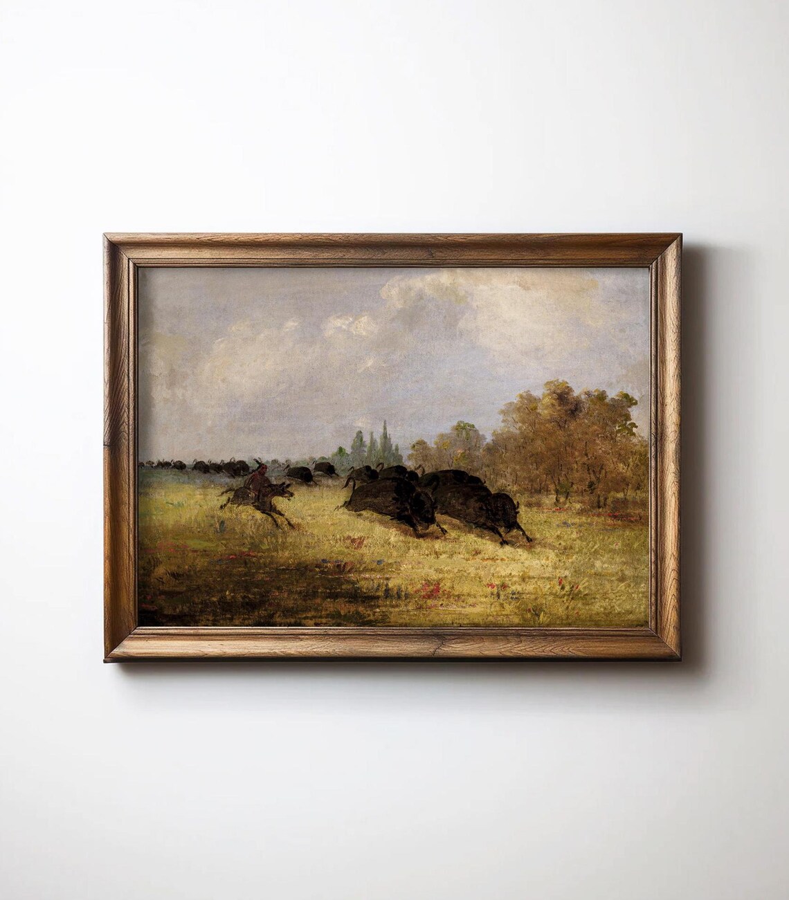 Buffalo Hunt Vintage Western Cottage Core Art Print - Image 2