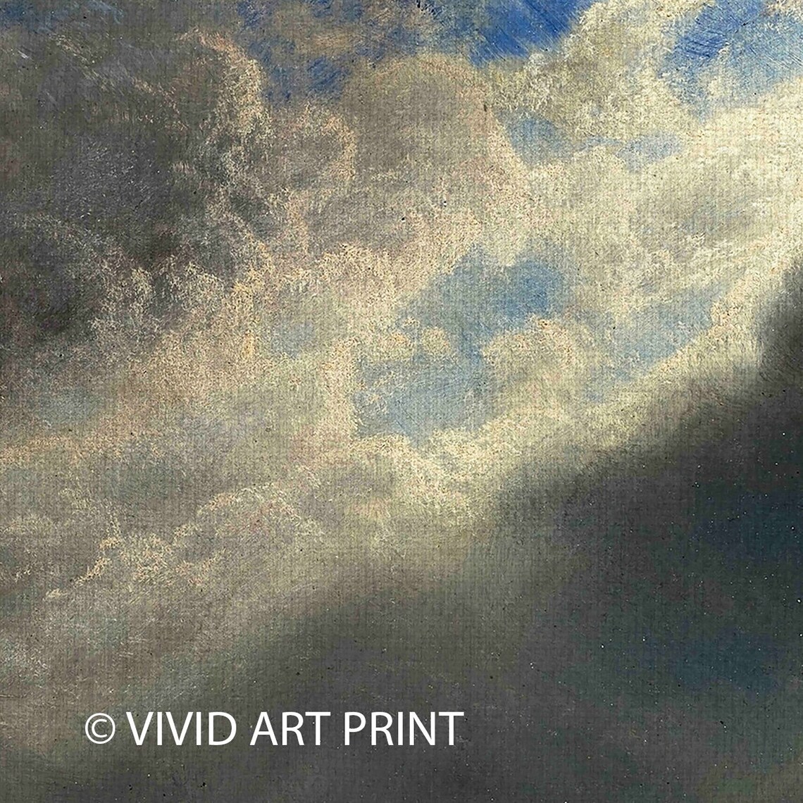 Vintage Landscape Painting, Clouds Over Horizon - Image 4