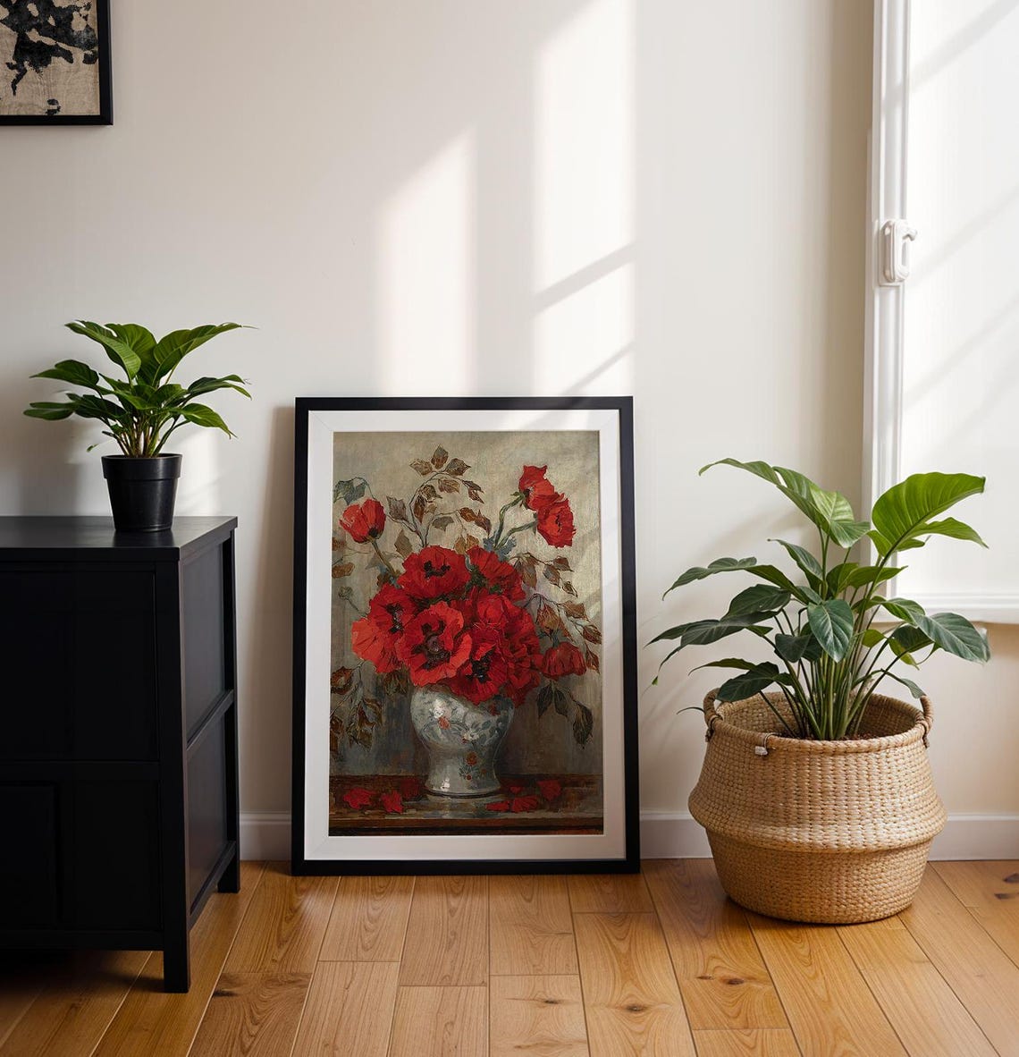 Poppy Bouquet Still Life Vintage Botanical Art Print - Image 2