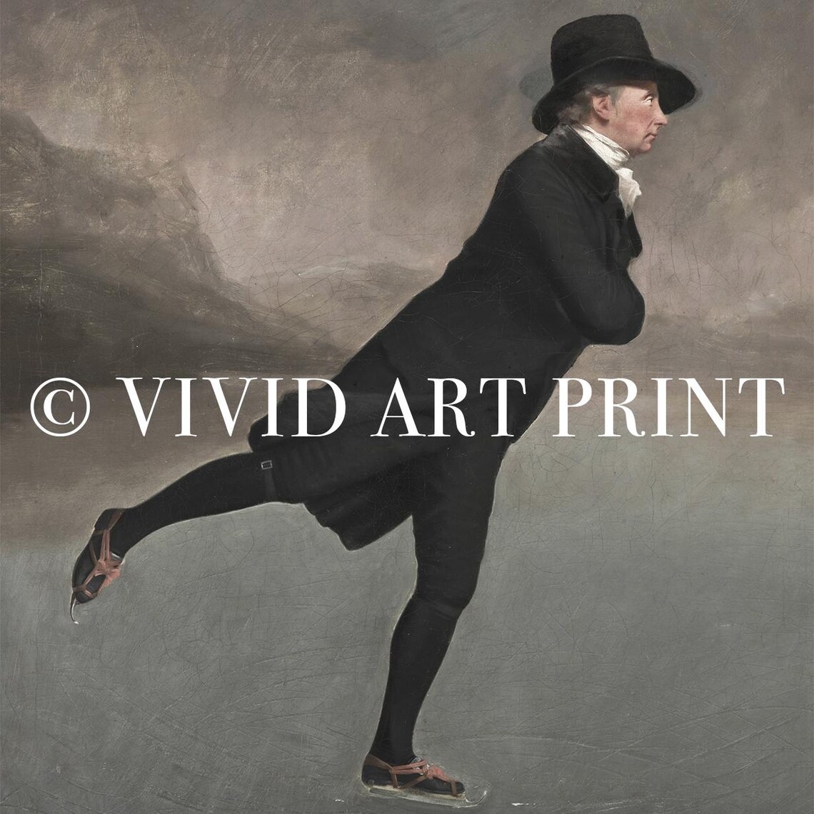 Winter Portrait Skater, Vintage Romantic Painting - Image 4