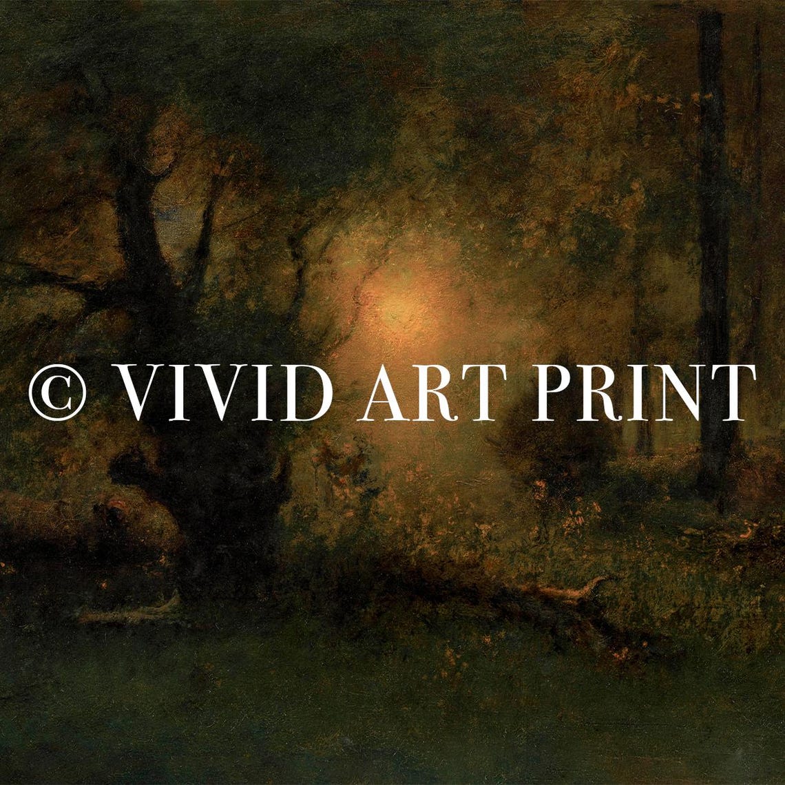 Moody Forest Vintage Muted Painting Wall Art Rustic Ethereal Landscape Home Decor Vivid Art Print Gi 613 - Image 4