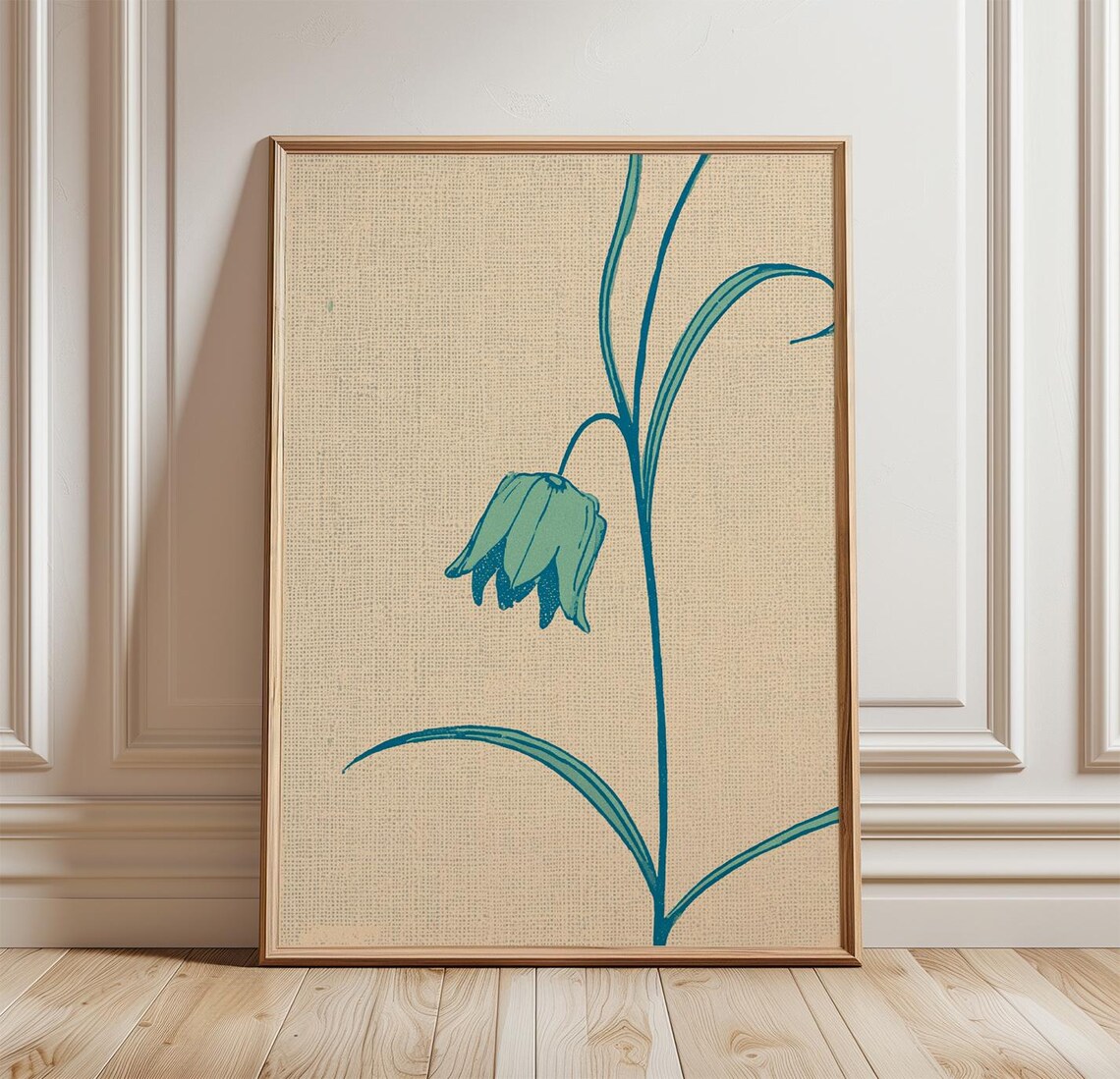 Fritillary Flower Poster, Minimal Botanical Art
