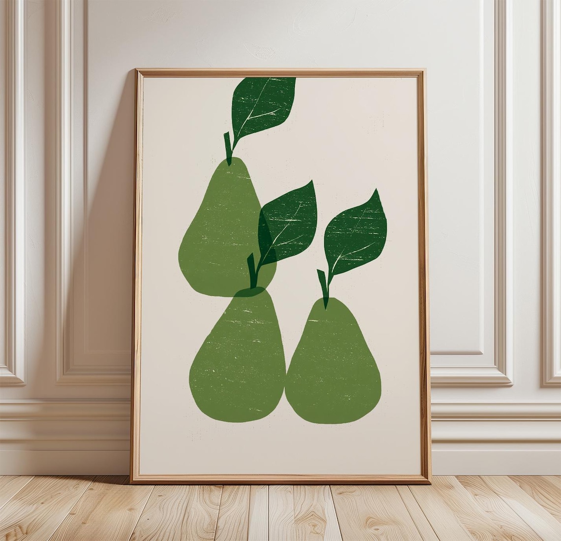 Green Pear Minimalist Fruit Art Print