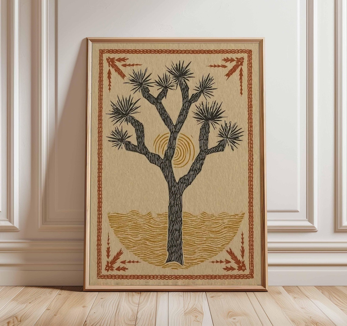 Joshua Tree Vintage Poster, Southwestern Nature Print