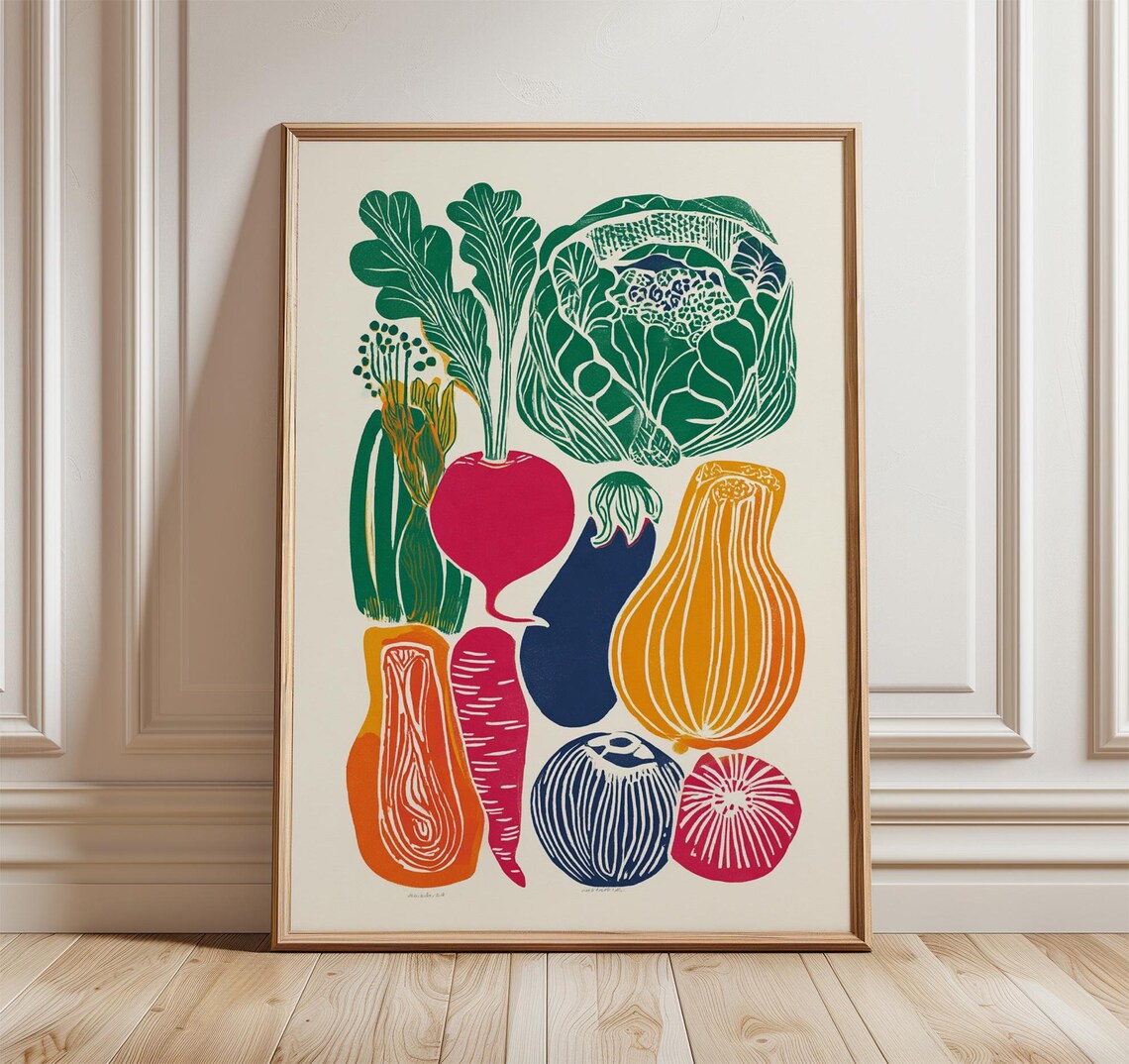 Vegetable Retro Farmers Market Art Print