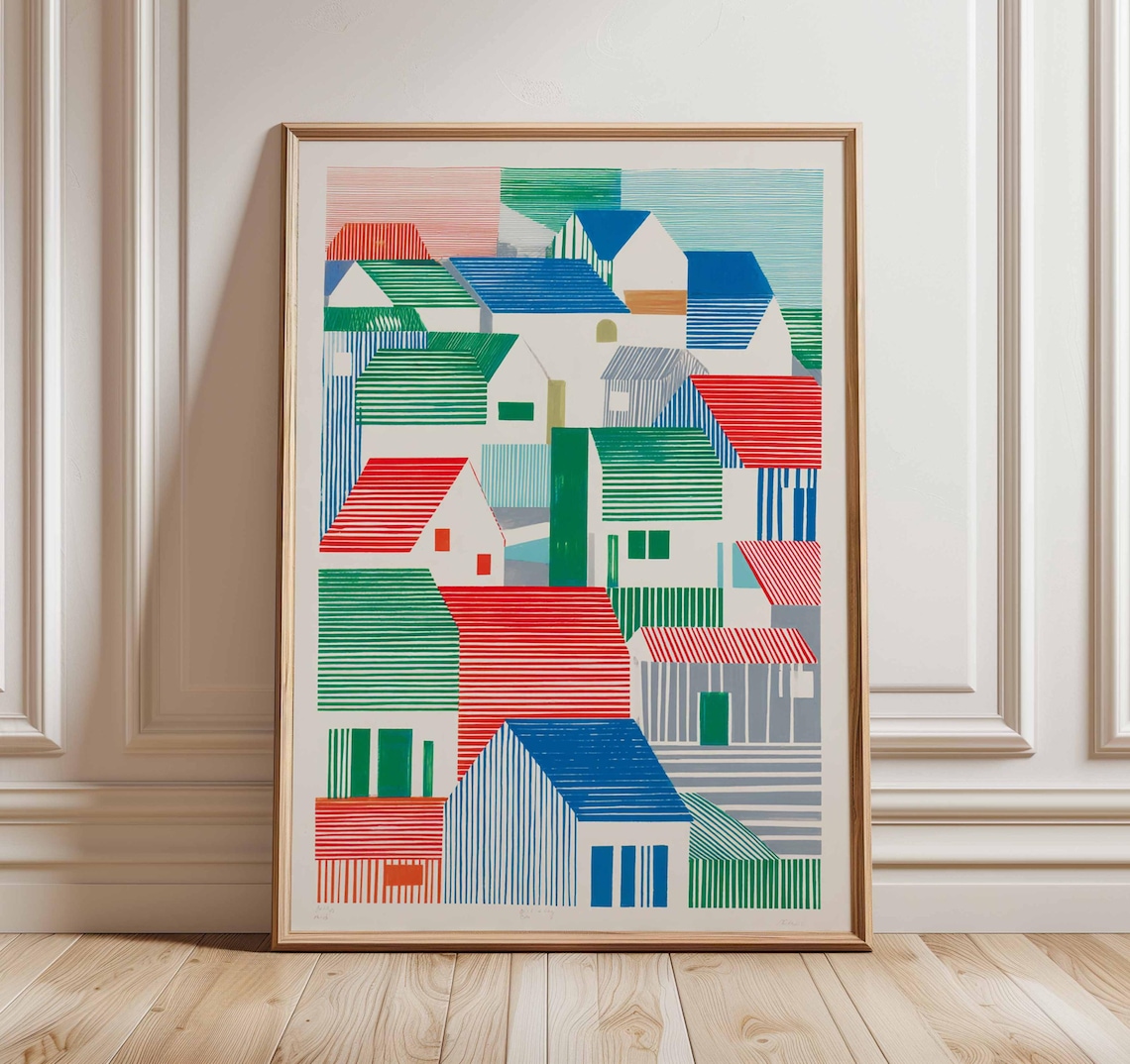Colorful Houses - Modern Abstract Geometric Village