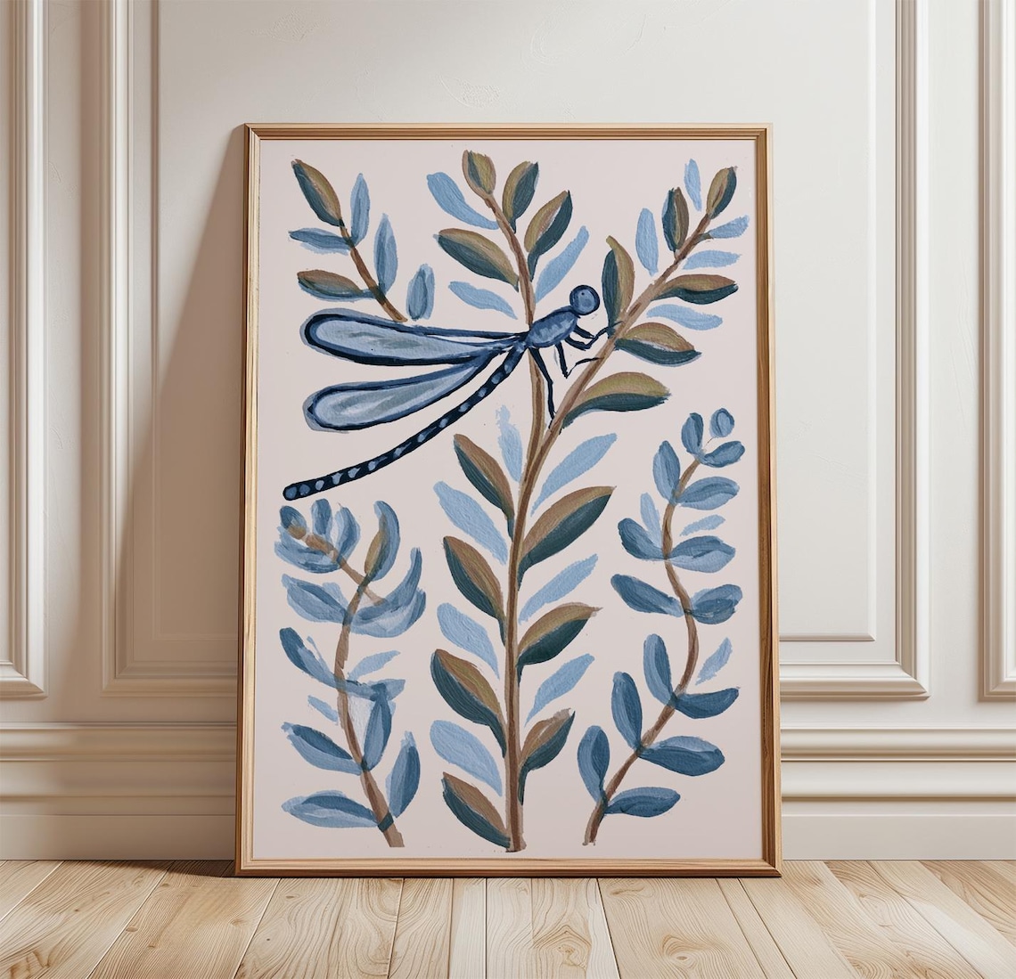 Damselfly Botanical Poster, Nature Art Print