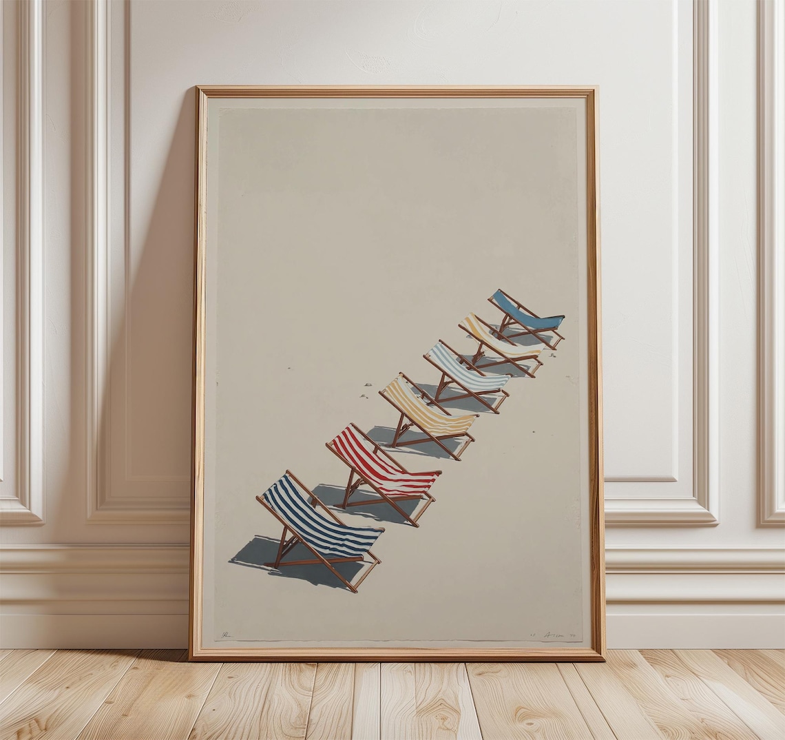 Beach Chair Abstract Seaside Poster Print