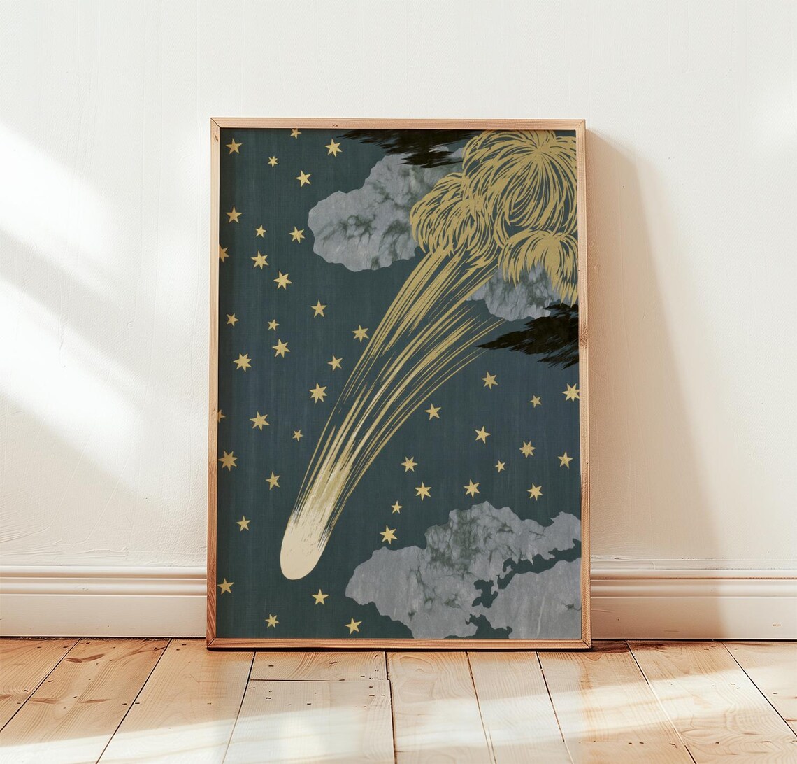 Comet Gold Celestial Art Print