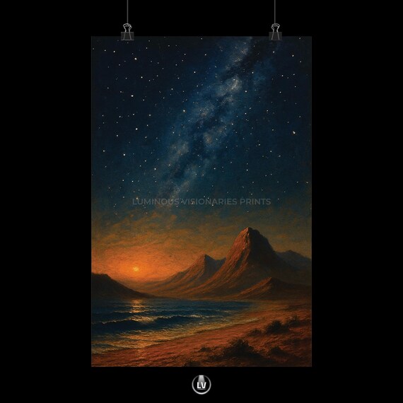 Serene Landscape Wall Art Matte Vertical Posters For Home Decor Celestial Nature Prints Gift Stargazers Office Artwork Apls 46