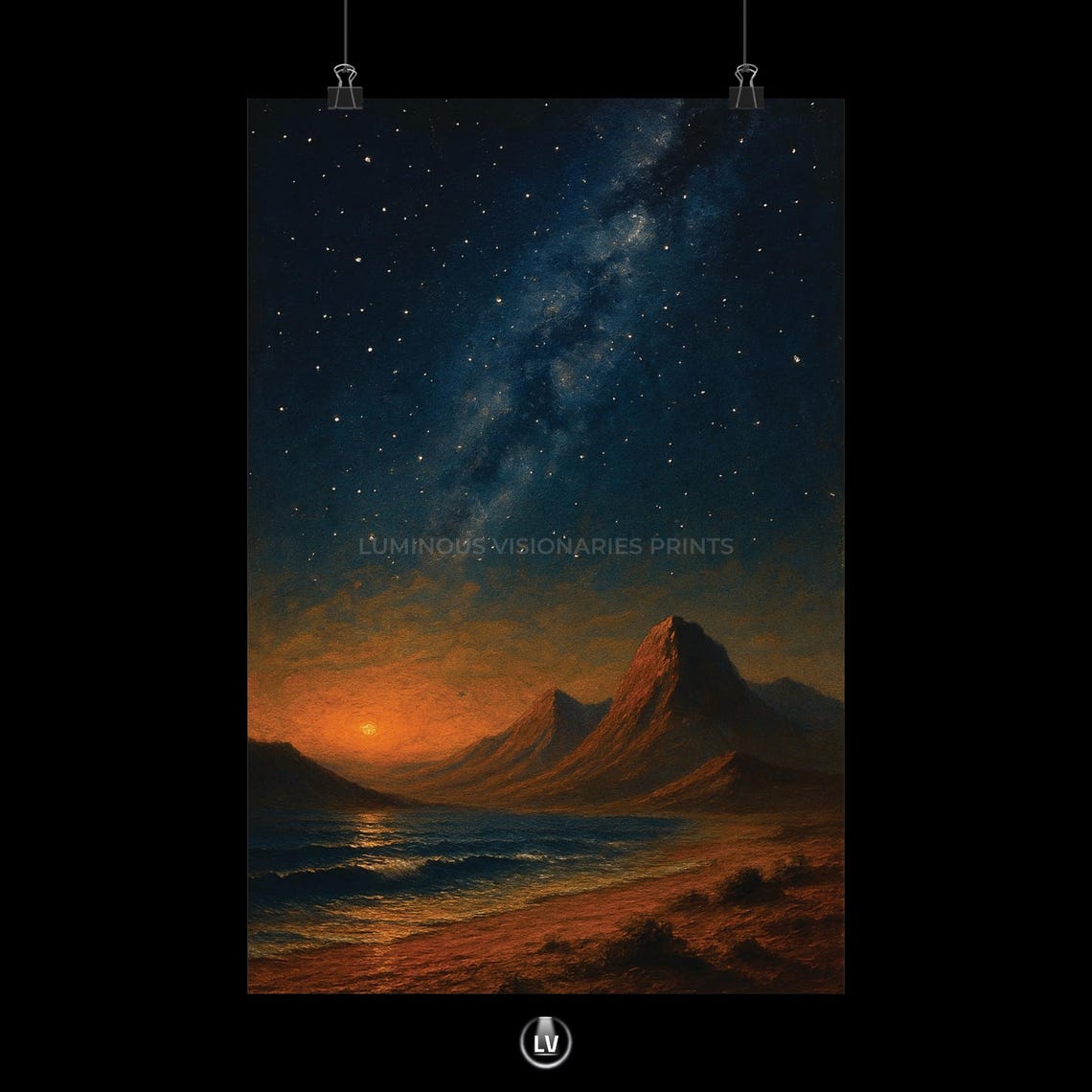 Serene Landscape Wall Art Matte Vertical Posters For Home Decor Celestial Nature Prints Gift Stargazers Office Artwork Apls 46