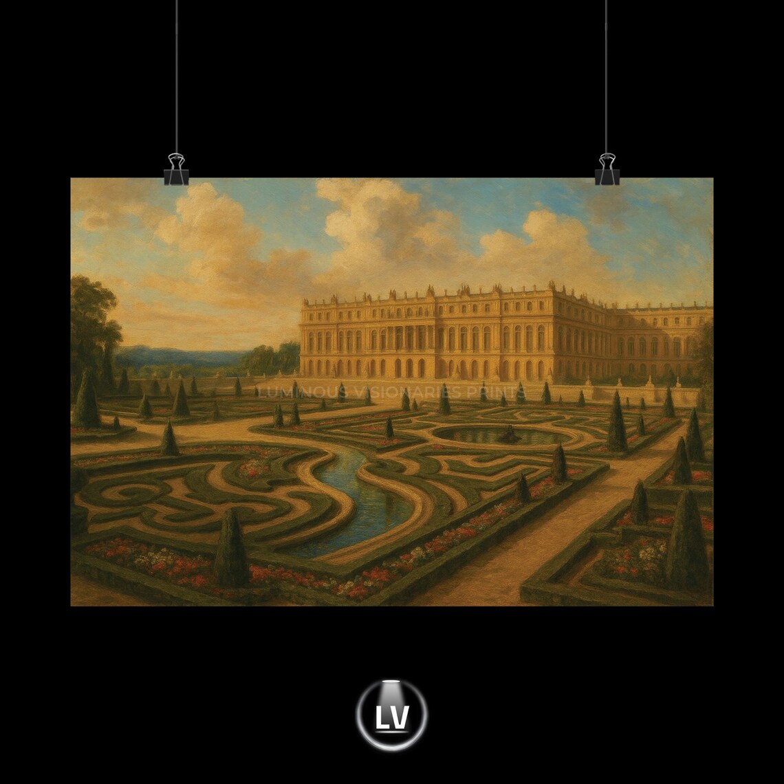 Palace of Versailles Formal Gardens Baroque Oil Painting Poster