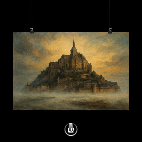 Serene Matte Horizontal Poster Of Mont Saintmichel Wall Art Decorative Print Home Dcor Gift For Lovers Castle Decor Apacs 106