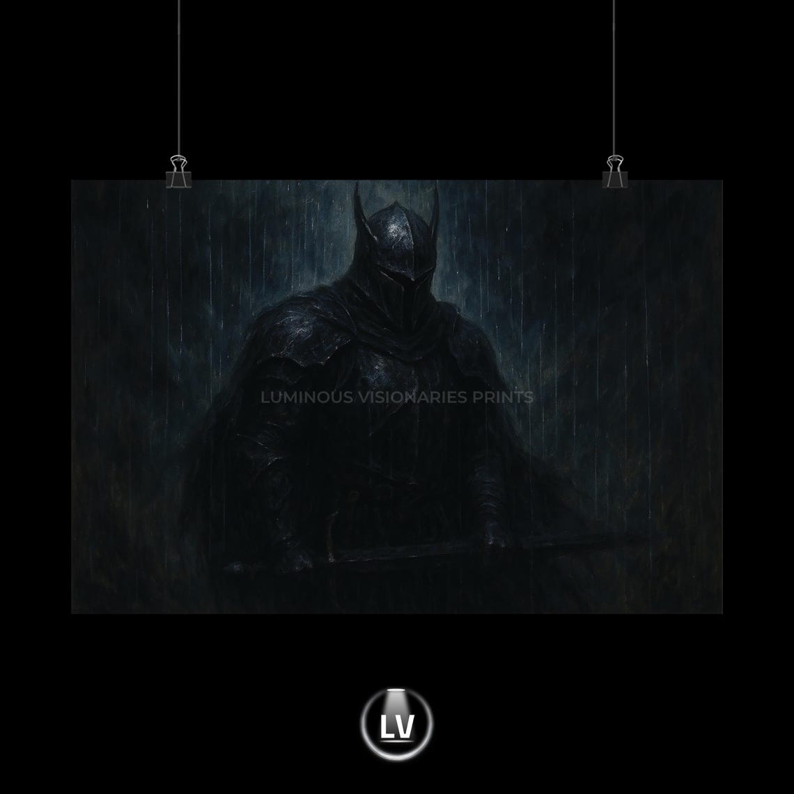 Dark Knight Matte Horizontal Posters Fantasy Wall Art Gothic Decor Home Theater Artwork Unique Gift For Him Man Cave Apmd 5
