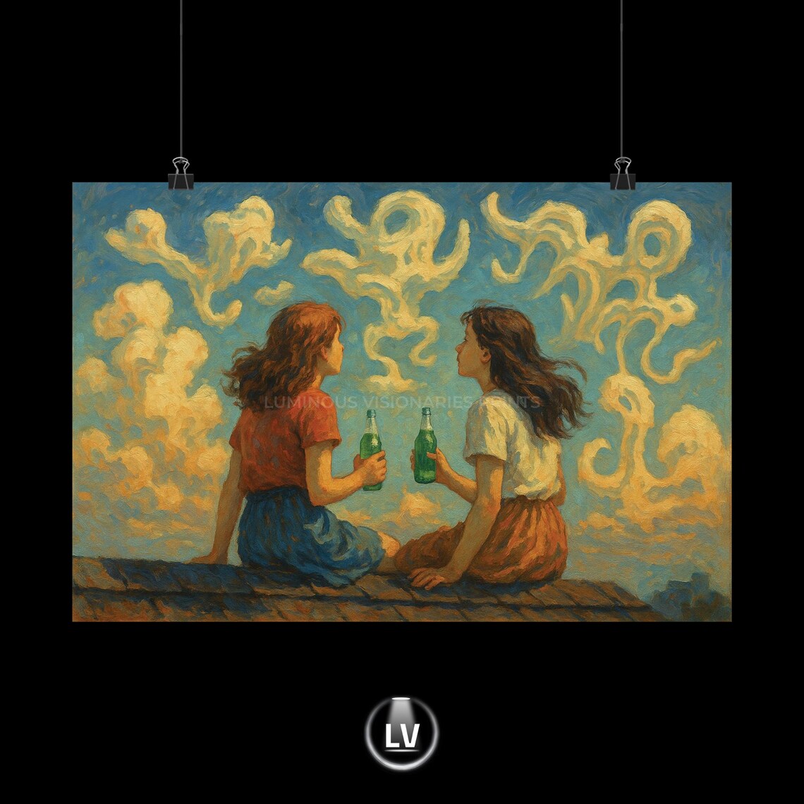 Whimsical Friendship Posters, Nostalgic Art Print