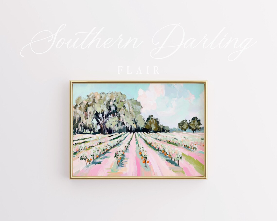 Florida Orange Grove, Grandmillennial Art Print - Image 3
