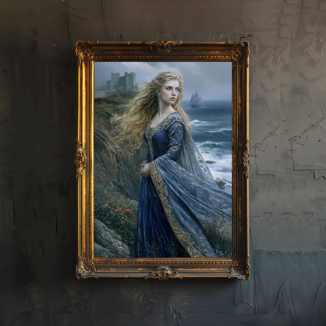Isolde Dark Academia Poster, Literary Gothic Romance