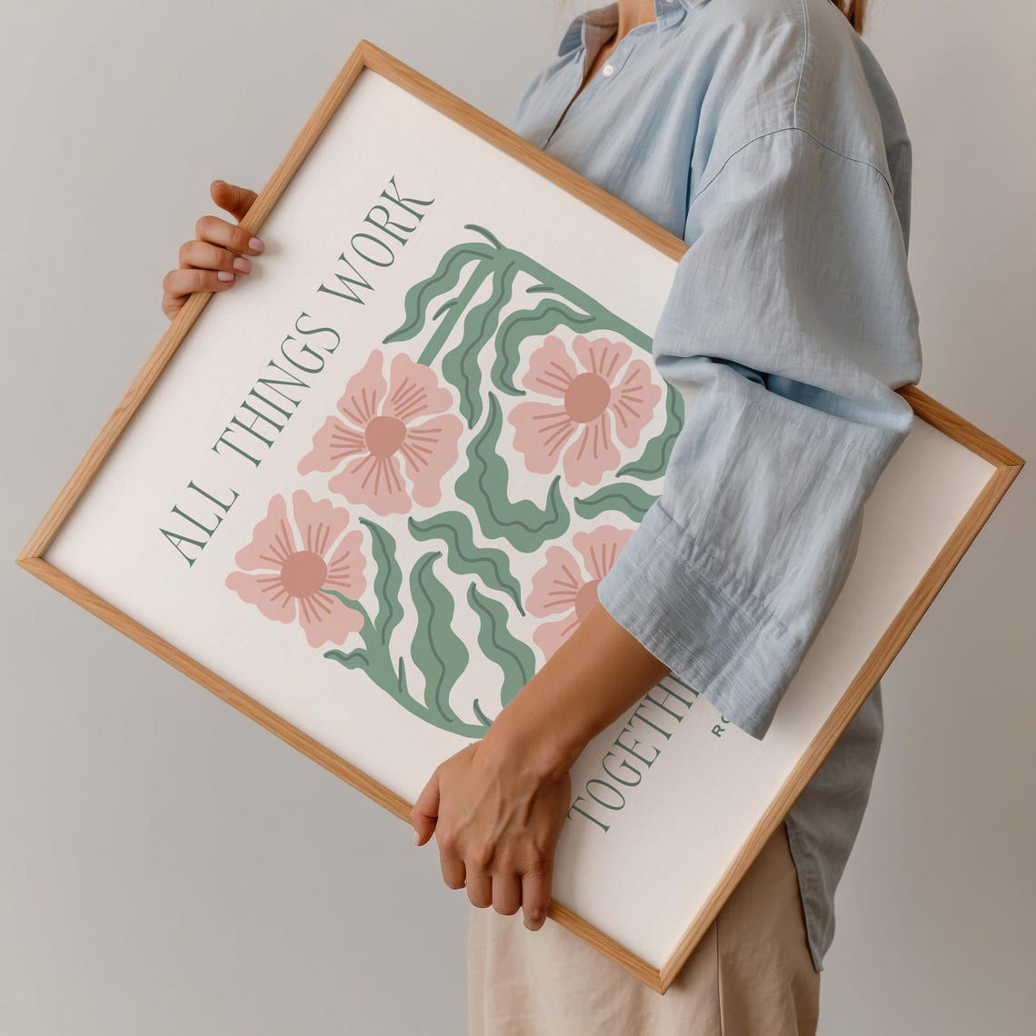 All Things Work Together For Good Romans 828 Floral Faith Poster - Image 3