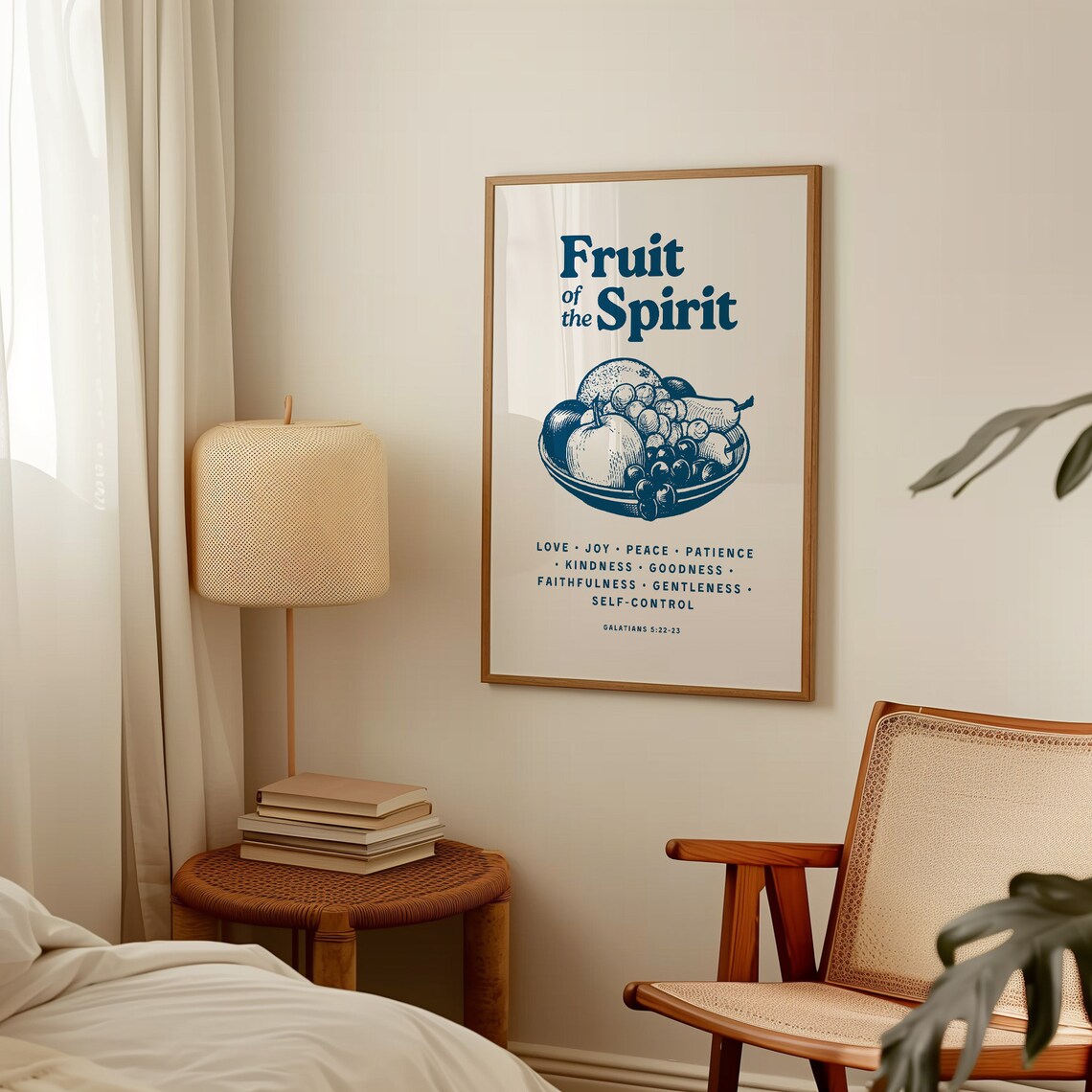 Fruit of the Spirit Galatians 5:22-23 Navy Kitchen Verse Poster - Image 3